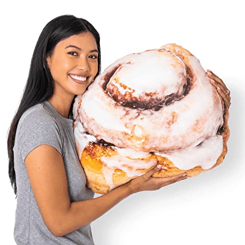 Much Comfort 22' 3D Gooey Cinnamon Bun Throw Pillow - Made with Super Soft & Ultra Premium Fabric - Cute, Comfortable, Plush, Stuffed, Round, Squishy Cushion for Home Decor - Best Funny Gift - Medium