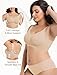 Easybunny Minimizer Bras for Women No Underwire Wireless Supportive Full Coverage Wide Straps Seamless Tshirt Bra Nude XL