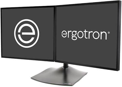 Ergotron Soporte para monitor doble DS100 para escritorio, montaje VESA doble - para 2 monitores de hasta 24 pulgadas, 0 a 31 libras cada uno -