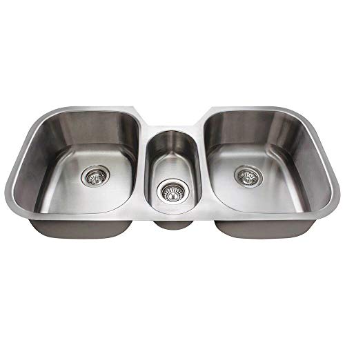 42.75" x 20.75" Triple Bowl Stainless Steel Kitchen Sink #1