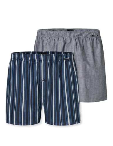 Schiesser Herren 2 Pack Boxershorts Baumwolle Web Multipack - Webboxer, Sortiert 4_182428, 10