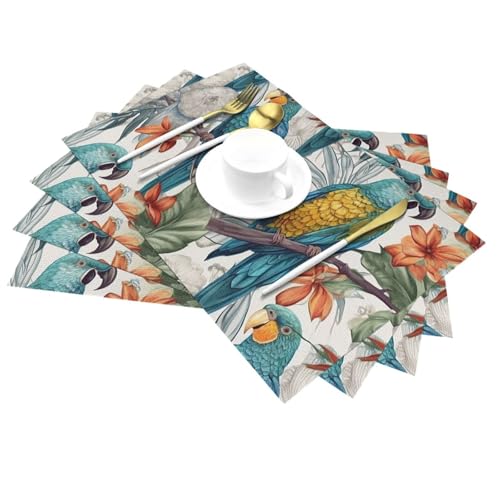Sets de table antidérapants et lavables en vinyle tissé résistant à la chaleur