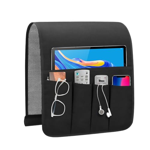 WETRBWEH Non-slip Couch Organizer Armchair Caddy, Oxford TV Remote Control Holder Bedside Caddy with...