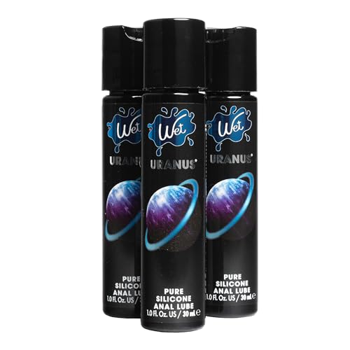 Image of Wet Uranus Silicone Anal Lube | Long-Lasting Glide, Ultra-Slick & Water-Resistant Formula for Men, Women & Couples | Latex Condom Compatible, 1 Fl Oz (Pack of 3)