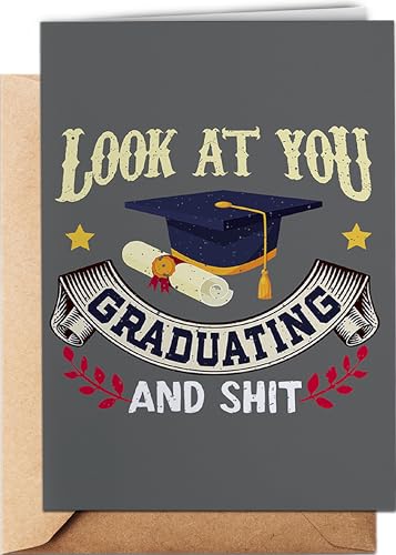 Graduation Card - Funny Graduation Card - Graduation Cards 2025 - College Graduation Card - High School Graduation Card - Granddaughter Graduation Card - Grandson Graduation Card - Congratulations