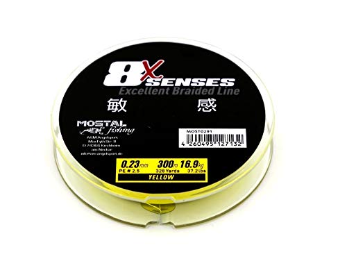 Mostal 8X Senses 300m Yellow 0,15mm / 9,9kg Geflochtene Schnur Cover