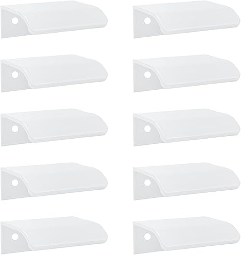 Tsnamay 10 tiradores de superficie de arco blanco de 1.97 pulgadas, tiradores de borde blanco, manijas de cajón de muebles, manija oculta de disponible en Yaxa Colombia