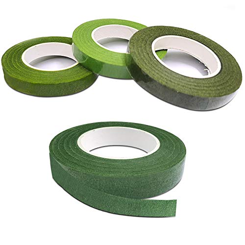 4 Pack, 1/2\" Wide Green Floral Tapes, findTop Floral Tapes for Bouquet Stem Wrapping and Floral Crafts- 30Yard/Roll