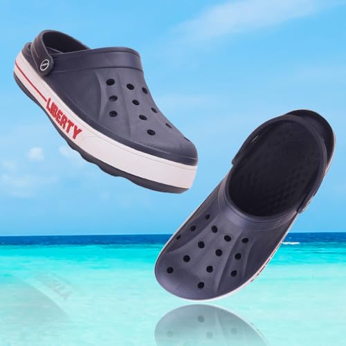 Image of Liberty A-HA LITEWALK Clogs for Men Black, Navy Blue, Green, Grey, Blue, Khaki & Off White | Casual Slip-On Slingback Clog for Walking & Outdoor Use
