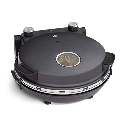 Pizzaoven Peppo 1200W, pizza maker, mini-oven elektrisch, 350 °C, incl. emaille koekenpan en 2 pizzascheppen - Antraciet - Image 3