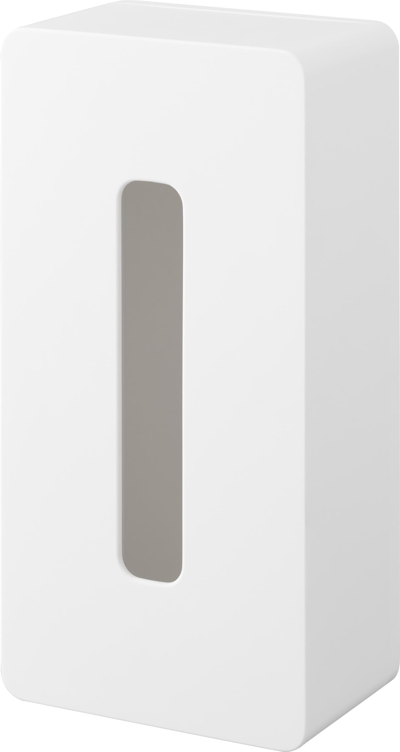 Yamazaki 5587 Tower Adhesive Hook Tissue Box, White, ABS Resin/Polycarbonate/Pet/Polyurethane, Minimalist, 13.2 x 26.2 x 8.3 cm