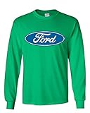 Licensed Ford Logo Long Sleeve T-Shirt Truck Mustang F150 Muscle Car Green S