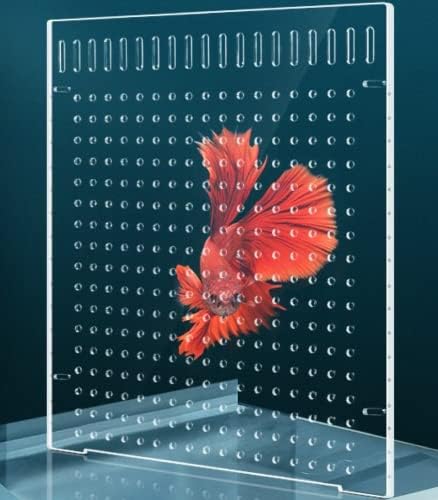 FASANIY Aquarium Tank Dividers Acrylic Clear Board Décor with Suction Cups Accessories 20 30 40 50 Gallon (030-11.81 * 15.75 * 0.79 in)