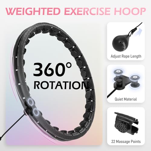 image for JLoibao Weighted Hula Circle with 26/32 Links(56-66 Inch) for Adults W