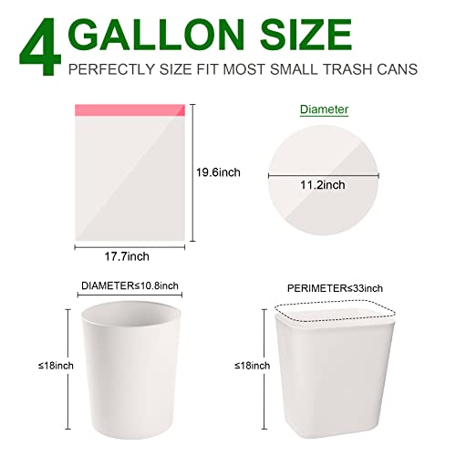 Image of Drawstring Small Trash Bags, Magesh 4 Gallon Drawstring Extra Thick Garbage Bags Unscented, Quick Cinch for Bathroom Kitchen Office Small Can, 44 Count, White