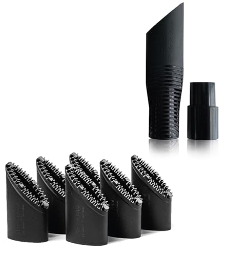 Image of FUR-EEL PRO 1.0 Pet Hair Vacuum Attachment, Rubber Pet Hair Remover, 6 kit | for Car Detaling, Removes Dog Cat Hair, Dirt, rubber bristle fits 1-1 /4, 1-3 /8, 1-1 /2 in Round Hoses, Fang Handle & Adapter