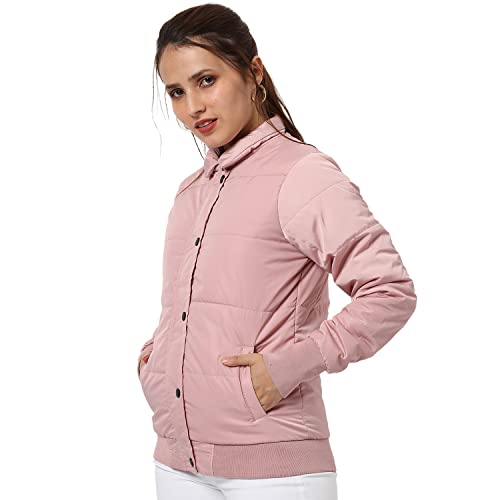 Image of PINACOLADA Women's Puffer Regular Fit Bomber Jacket For Winter Wear | Standing Collar | Full Sleeve | Zipper | Casual Jacket For Woman & Girl | Western Stylish Jacket For Women