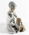 Lladro "Boy with Dog Collectible Figurine #04522 Retired Glazed Finish