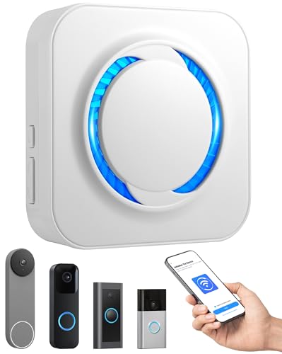 MOKYDUO Smart WiFi Doorbell Chime for Ring Blink & Nest 58 Tones White