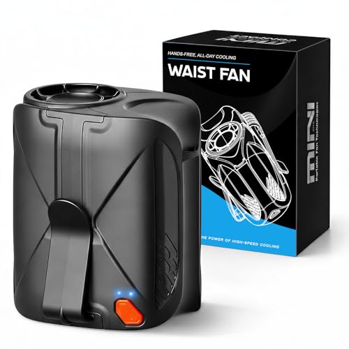 JUANANIUG Hands-Free Wearable Clip-On, Neck & Waist Fan &ndash; 6-Speed 16,000RPM Turbo Brushless Motor...