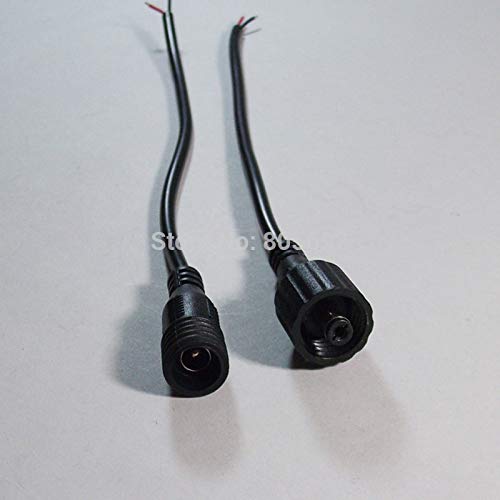 Gimax LED DC Cable 5521 Male Female Weahter Resistant Line Connector Lighting Power Lead Wire Waterproof Cord Adapter - 200sets - (Color: Transparent)