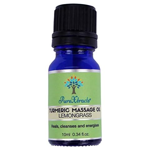 Turmeric Massage Oil with Lemongrass, 100% Natural, Arthritis Relief, Great After Exercises, Anti-inflammatory, Smells Amazing (10ML) - by PureXtracts Cover