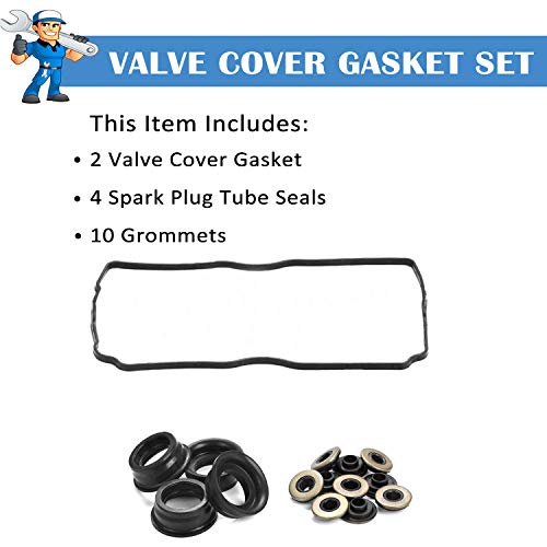 Donepart Valve Cover Gaskets Set, Et716S1 Engine Gasket Compatible With Subaru, Impreza Legacy, Forester, Outback Baja Saab 2.2L 2.5L Ej22 Ej25 Ej22E 1998-2012 Cam Seal, Spark Plug Ith Grommets #TOP3