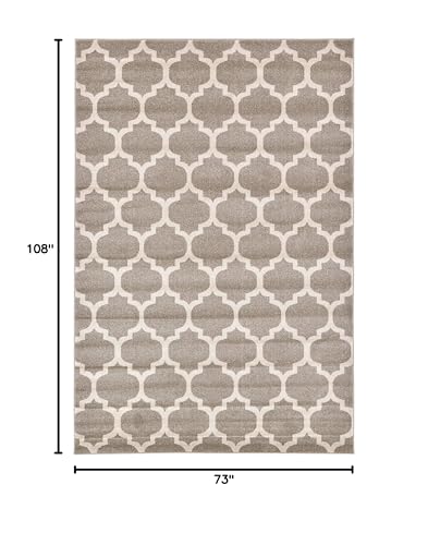 Unique Loom Trellis Light Brown/Beige Area Rug – 6′1″ × 9′0″ – product image 3