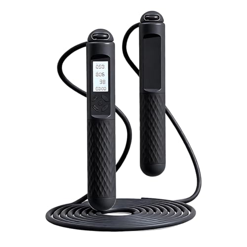 Cuerda de saltar inteligente con contador LED y cable de acero ajustable para fitness