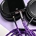 Linsoul Tripowin GranVia Upgraded OFC Headphone Replacement Cable, Dual 3.5mm Connector to 3.5mm Stereo Headphone Cable for HE4XX/HE-400i/HE400se/Goldplanar/Focal ELEGIA(Purple, 1.5m)