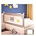 AWJK Barriera Letto, Sponda Sicurezza Ribaltabile Universale, Paracolpi Anti Caduta per Bambini, per Letto Singolo o Matrimoniale, Resistente e Facile da installare, 180cm,Grey Crown Bear
