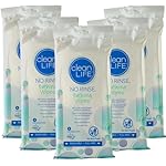 No-Rinse Bathing Wipes by Cleanlife Products (5 Pack), Premoistened and Aloe Vera Enriched for Maximum Cleansing and Deodorizing - Microwaveable, Hypoallergenic and Latex-Free (8 Wipes)