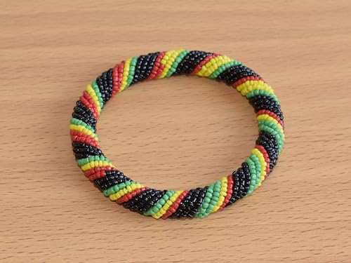 Tembo Crafts Africa - Handmade Bangle - Maasai Beaded Bracelet - Jamaica - Handmade From Africa KB712
