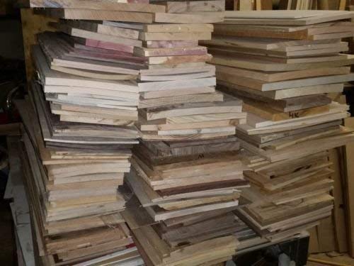 Woodchucks Wood 16" Long Scrap Thin Boards, Walnut, Maple, Oak, Cedar, Ash, Poplar, Birch, Purpleheart, Bloodwood, Teak