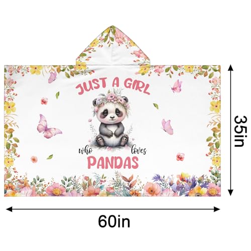 Image of Panda Hooded Bath Towels for Girls,Soft Cotton Swimming Shower Beach Blanket (Panda)