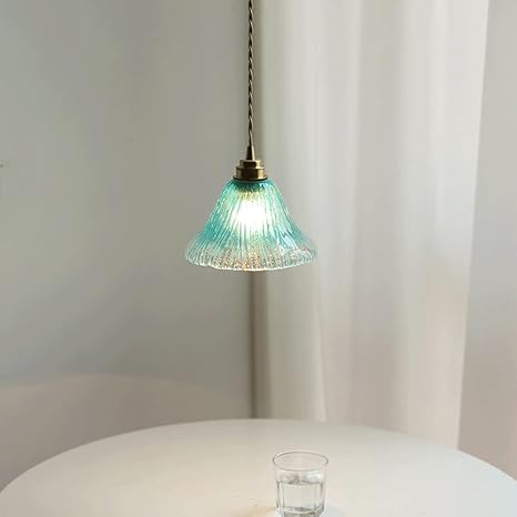 GRAWIT creatieve glazen lampenkap kroonluchter, blauwe hangende verlichting in Japanse stijl, in hoogte verstelbare hanglampen E27 hangende lampen voor slaapkamer eetkamer keukeneiland beautiful scenery photo 2