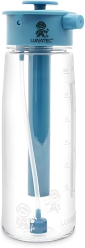 Lunatec Botella de agua con atomizador de 25.4 fl oz de niebla, ducha e hidratación. 3 en 1 refrigeración, limpieza e hidratación con patrones de