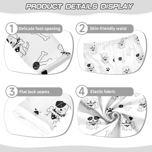 Girls Leggings Size 4T Dogs White Soft Stretchy Yoga Pants Tights Girl Clothes for Gymnastics Dance3