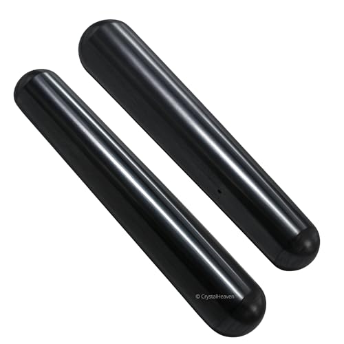 Image of Shungite Crystal Wand - Smooth Crystal Wand for Energy Healing, Chakra Balancing, Meditation and Home Decor - Crystals and Healing Stones for Gift