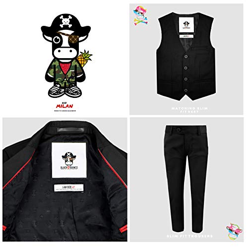 Black N Bianco Boys' First Class Slim Suits Black 2T #TOP2