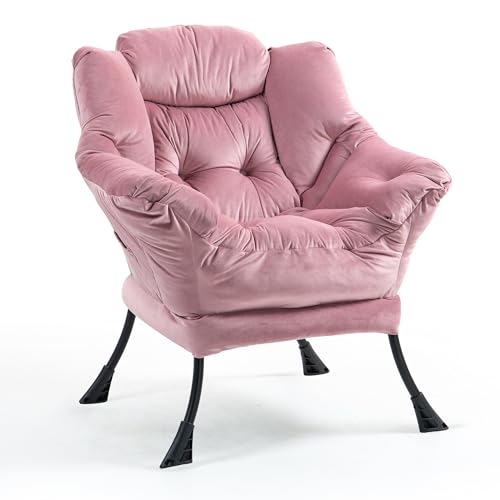 TIANSHU Sillon Relax de Terciopelo Sillones para el Salón, Butaca con Soporte para el Cuello Sillon...