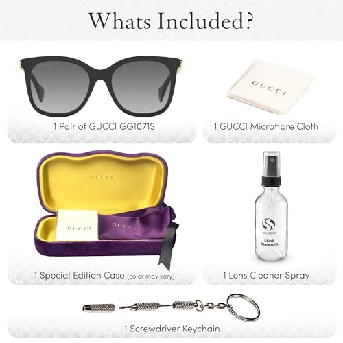 Gucci GG1071S Designer Fashion Sunglasses - Elegant, Sophisticated & Stylish Cat Eye Shape Eyewear with Luxury eSHADES Kit3