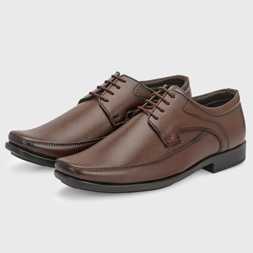 Image of Centrino Formal Shoes for Men | Lightweight Comfortable Office Shoes for Man Stylish | Cushioned Insole Lace-Up Shoes for Men | Durable TPR Sole | Trendy Classic Design Footwear for Men (8118)