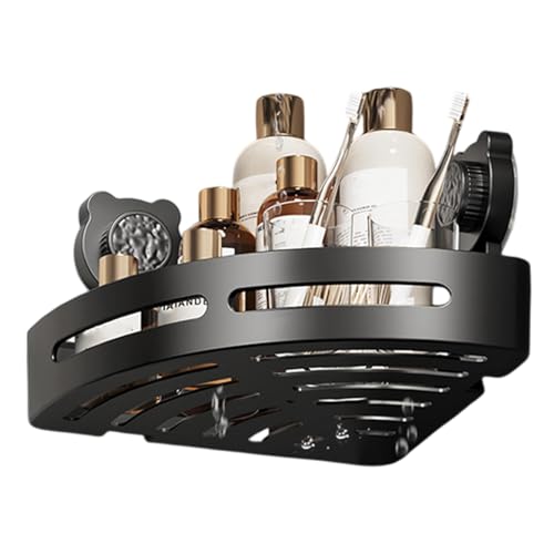 Qkbuza Organizador de esquina de ducha con, esquina de ducha con ventosas de oso, organizador de ducha, soporte para champú, sin instalación de taladro