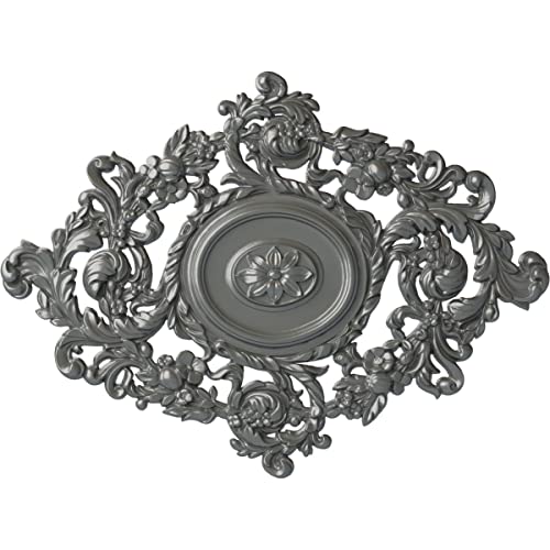 Ekena Millwork CM30KTSLS 22-1/2" x 30-3/8" x 1-1/2" Katheryn Ceiling Medallion, Silver