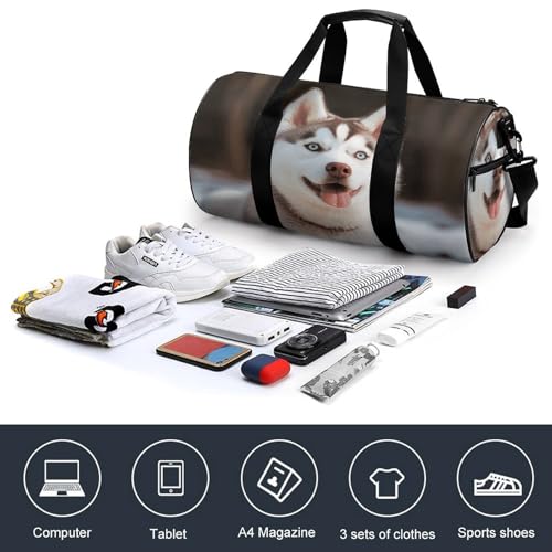 Gym Bag For Women Men Lightweight Husky Piquant Dog Print Duffel Bag Personalized Travel Bags For Travel Sports4