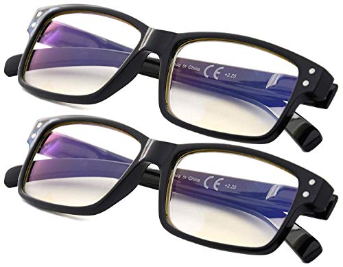 2-PACK Computer Reading Glasses UV Protection,Anti Glare,Blocking Blue Rays Readers Black +1.50 2-PACK Computer Reading Glasses UV Protection,Anti Glare,Blocking Blue Rays Readers Black +1.50