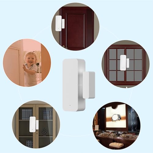 Image of SENCKIT WiFi Door Sensor Window Detector: Smart Window Contact Sensor, Wireless Magnetic Door Open Detector with Free Notification Alerts, Compatible with Alexa Google Assistant (1-Pack)