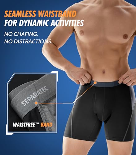 Separatec Men's Active Performance Boxer Briefs with Pouch, Breathable Mesh Athletic Underwear, Quick Dry 3 Pack4
