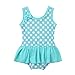 iiniim Baby Mädchen Tankini Bikini Einteiler Badeanzug Polka Dots Schwimmanzug Bademode Gr.50-176 B Hell Grün 62-68